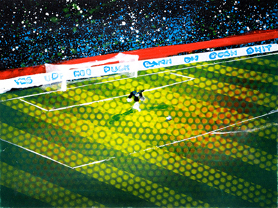 UNTITLED(GOAL-KICK), 2005, 30x40 cm, oil, acrylic, lacquer on canvas
