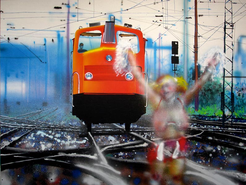 CHEERLEADER, 2006, 180x240 cm, oil, acrylic, lacquer on canvas
