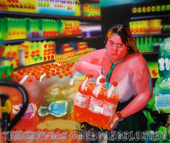 PART-TIME JOB AS AN INTERIM SOLUTION, 2006, 120x160 cm, oil, acrylic, lacquer on canvas