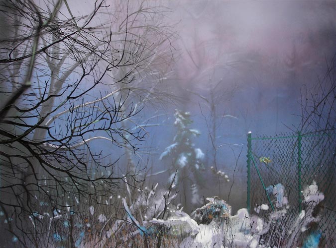 FOG AND SNOW, 2006, 140x190 cm, oil, acrylic, laquer on canvas