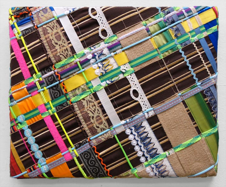 NETWÖRK 6, 2014, 56x40cm, fabric belts, strings, wool, wire