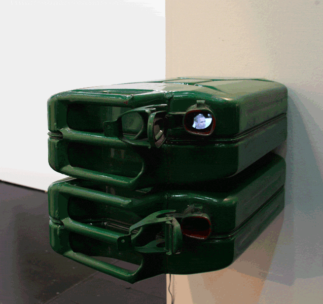 PULPIT, 2012, 50x40x30cm, tin can, 7" monitor with sound