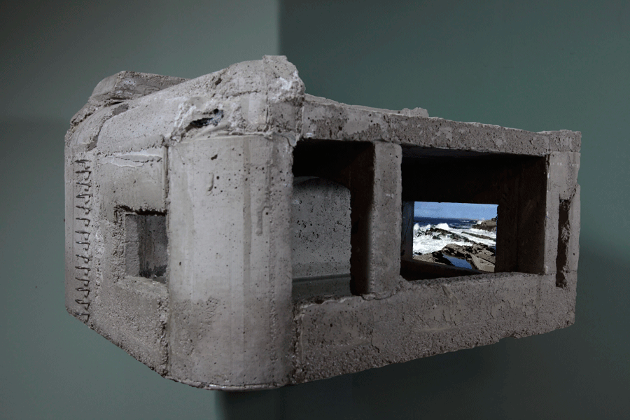 PULPIT 11 (Bunker Normandie), 2012, armored concrete, Samsung Galaxy Tab 2 7", 40x45x30cm 